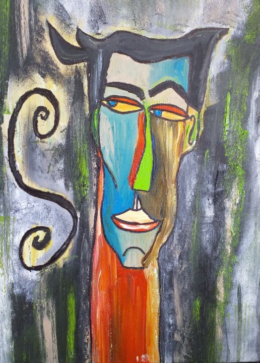Peinture intitulée "Mister Color" par Sohail, Œuvre d'art originale, Huile