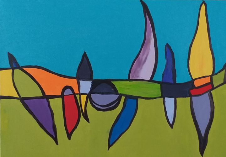 Peinture intitulée "VERT'IGE" par Sohail, Œuvre d'art originale, Acrylique Monté sur Châssis