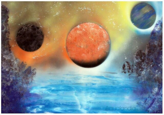 Peinture intitulée "Collection SPACE PA…" par Sohail, Œuvre d'art originale, Bombe aérosol