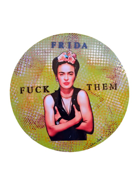 Collagen mit dem Titel "FRIDA FUCK THEM" von Sohan_street, Original-Kunstwerk, Collagen