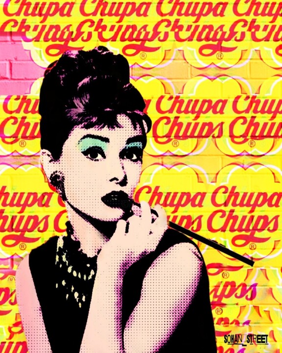 Grafika cyfrowa / sztuka generowana cyfrowo zatytułowany „AUDREY HEPBURN Chup…” autorstwa Sohan_street, Oryginalna praca, Ma…