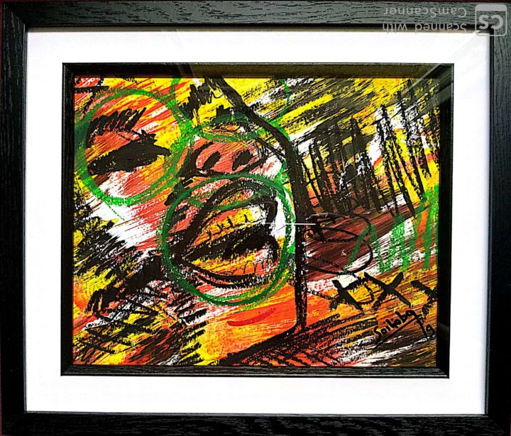 Painting titled "EXPRESSIVE FACE VI" by Soilioba, Original Artwork, Acrylic
