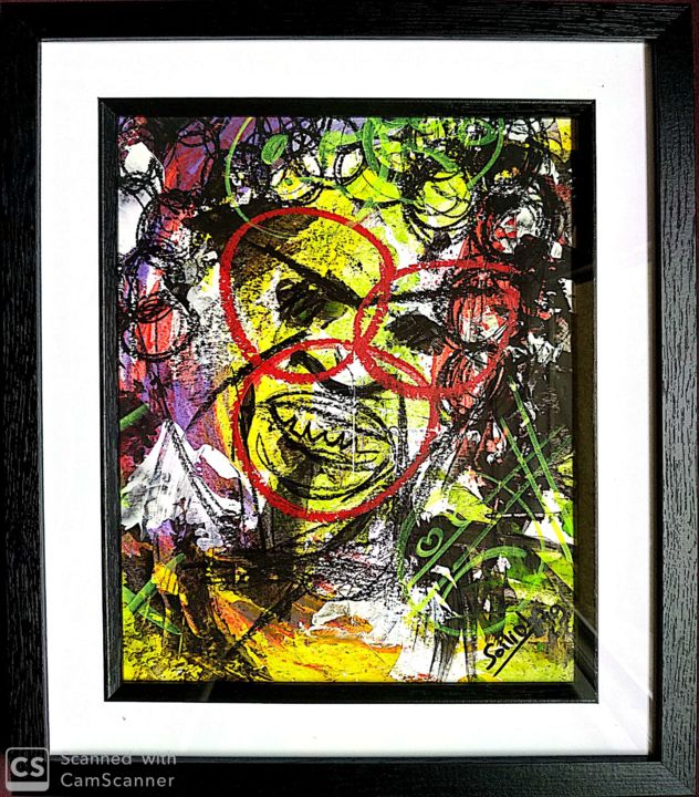 Painting titled "EXPRESSIVE FACE VIII" by Soilioba, Original Artwork, Acrylic