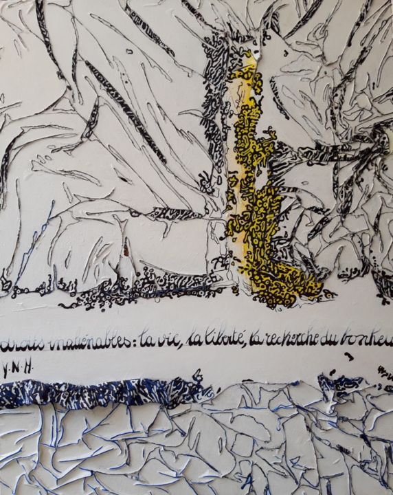 Peinture intitulée "Droits de l humain" par Michele-Francoise Tartier, Œuvre d'art originale, Acrylique