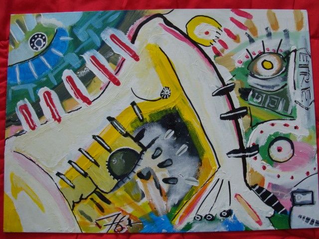 Peinture intitulée "N°3" par 76, Œuvre d'art originale,