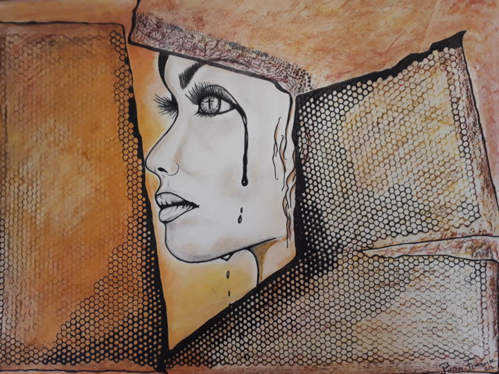 Peinture intitulée "larme.jpg" par Françoise Perron, Œuvre d'art originale, Acrylique