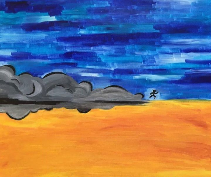Peinture intitulée "Cours" par So Jàh, Œuvre d'art originale, Huile