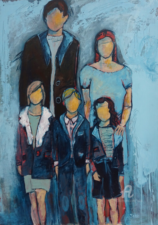 Pintura titulada "La famille" por Soka, Obra de arte original, Acrílico