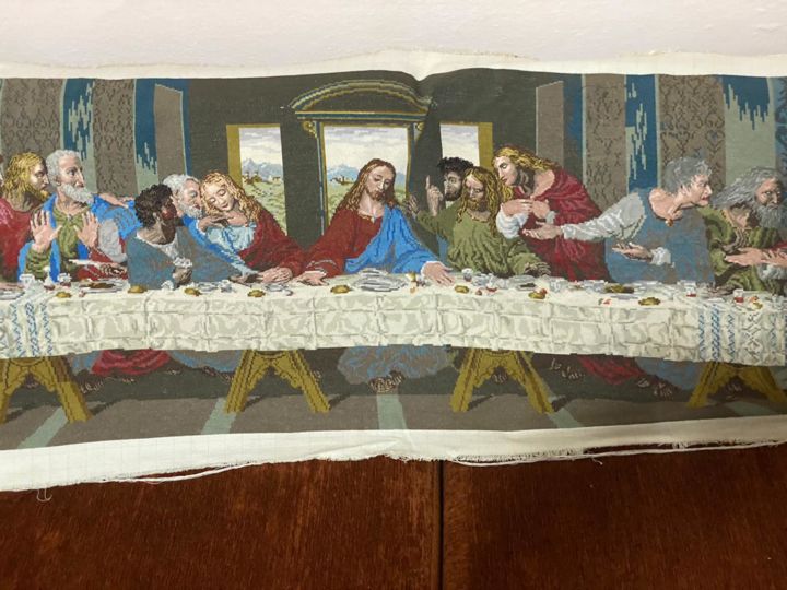 Art textile intitulée "The last Supper" par Xhufka, Œuvre d'art originale, Fil