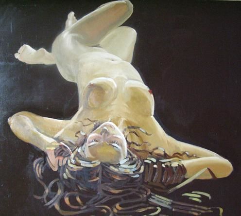 Картина под названием "Лежащая Натурщица." - Art.Sokolova Natalya, Подлинное произведение искусства, Другой