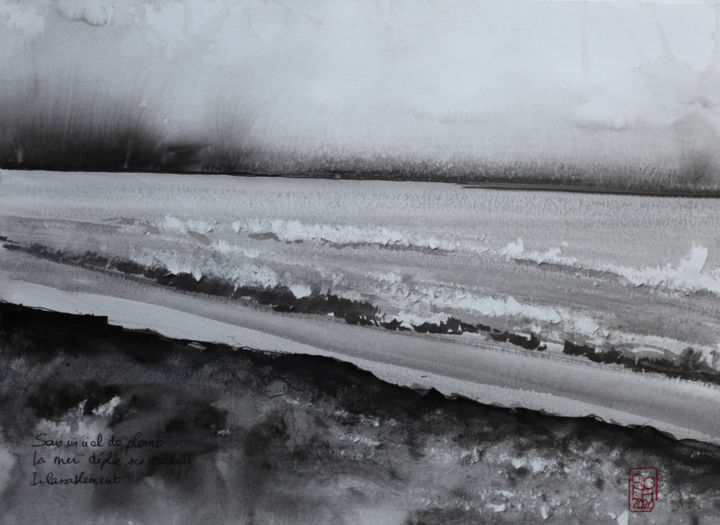 Painting titled "Formentera" by Sola, Original Artwork, Ink