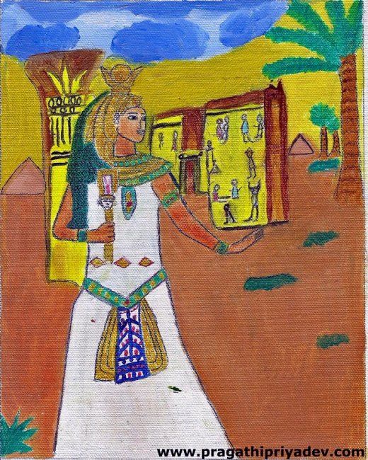 Peinture intitulée "Priestess of ISIS" par Namaste, Œuvre d'art originale, Autre