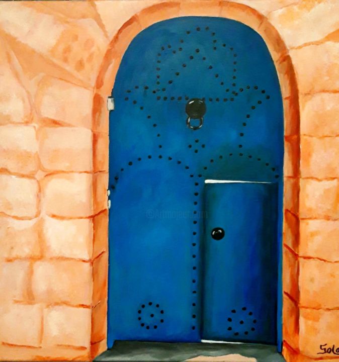 Painting titled "Porte" by Solang, Original Artwork, Acrylic