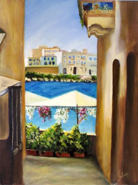 Картина под названием "Otranto - Lecce - I…" - Solange Esposito (SEsposito), Подлинное произведение искусства, Масло