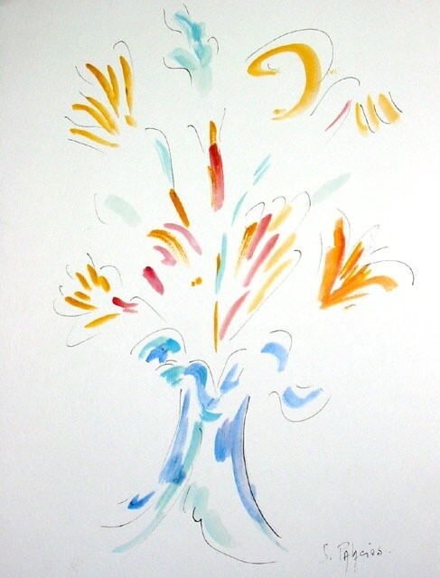 Painting titled "arbre cantate, jard…" by Solange Palacios Dupont, Original Artwork