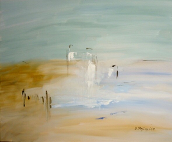 Painting titled ""Mirage sur les grè…" by Solange Palacios Dupont, Original Artwork