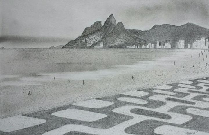 Drawing titled "Rio de Janeiro em g…" by Solange Máxima, Original Artwork, Pencil