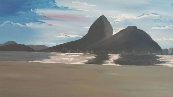 Peinture intitulée "Pão de Açúcar em nu…" par Solange Máxima, Œuvre d'art originale, Huile