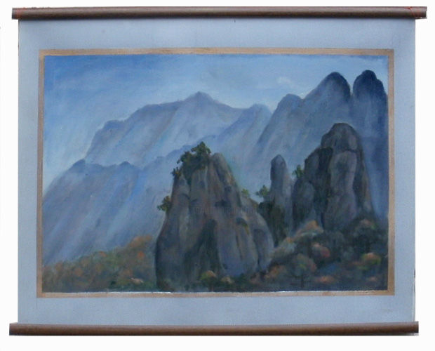 Peinture intitulée "горный пейзаж" par Solby, Œuvre d'art originale