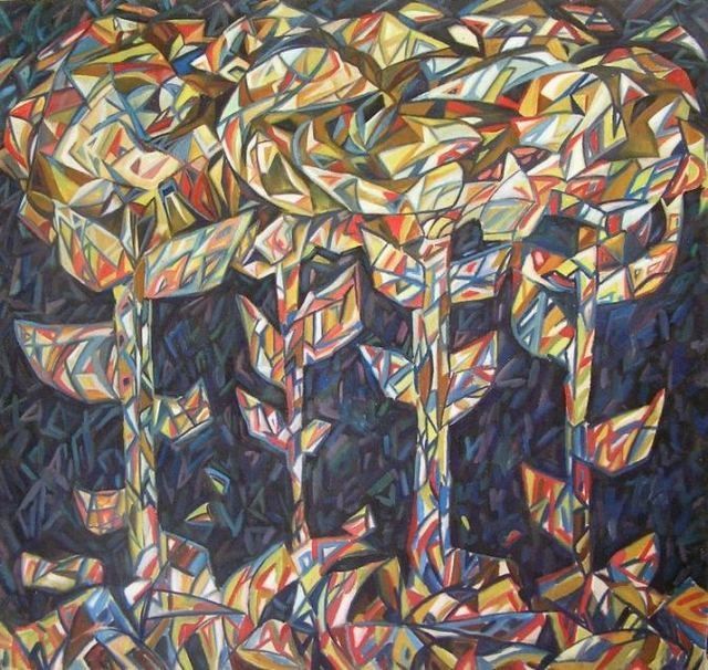 Schilderij getiteld "Sunflowers" door Andrey Soldatenko, Origineel Kunstwerk, Olie