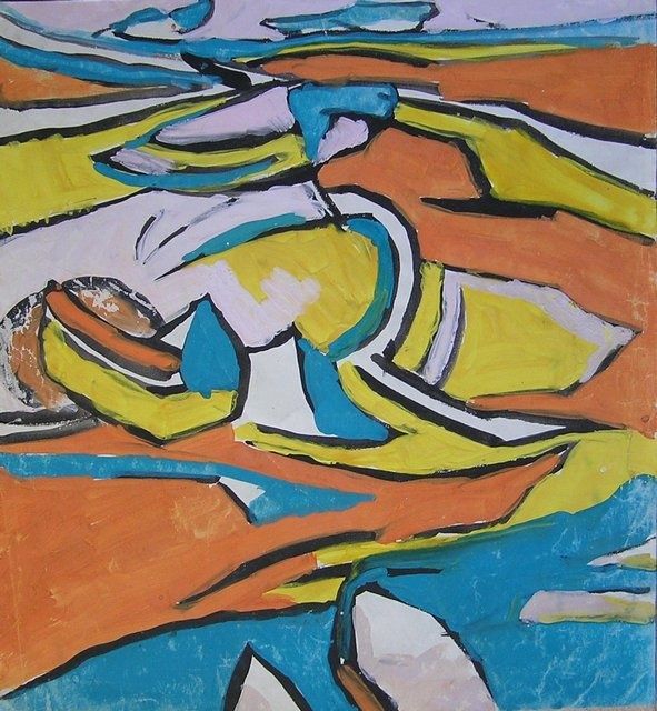 Pittura intitolato "Deserted beach" da Andrey Soldatenko, Opera d'arte originale, Olio