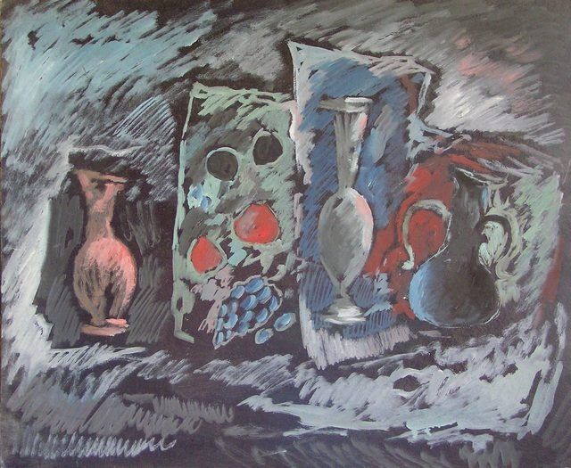 Painting titled "Still life" by Andrey Soldatenko, Original Artwork, Oil