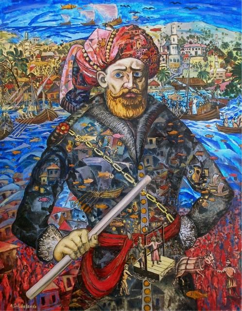 Картина под названием "Stepan Razin. Charm…" - Andrey Soldatenko, Подлинное произведение искусства