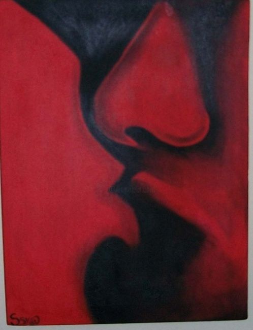 Painting titled "Beso" by Sole Ska, Original Artwork, Oil