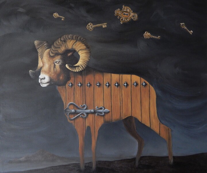 Peinture intitulée "Puerta Muflón" par Soledad Lagruta, Œuvre d'art originale, Huile