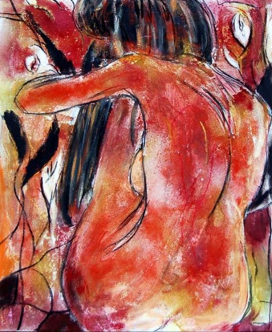 Pintura titulada "desnudo IV" por Soledad Fernandez, Obra de arte original