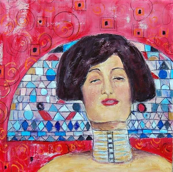 Painting titled "recordando a klimt" by Soledad Fernandez, Original Artwork