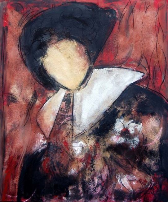 绘画 标题为“personaje con capa” 由Soledad Fernandez, 原创艺术品, 油