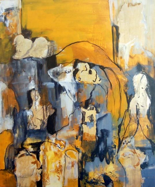 Painting titled "exclamacion" by Soledad Fernandez, Original Artwork, Oil