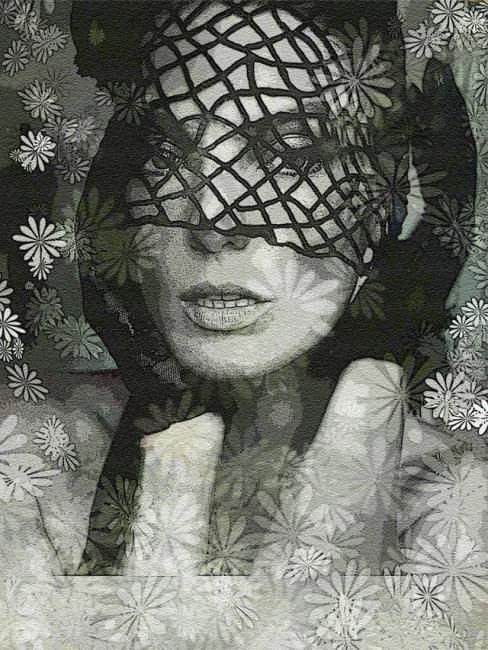绘画 标题为“mujer con rejilla” 由Soledad Fernandez, 原创艺术品