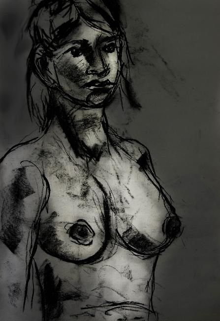 Drawing titled "desnudo III" by Soledad Fernandez, Original Artwork