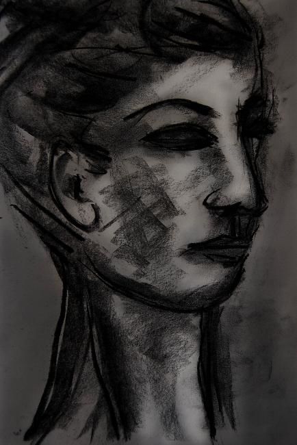 Drawing titled "cara" by Soledad Fernandez, Original Artwork, Other