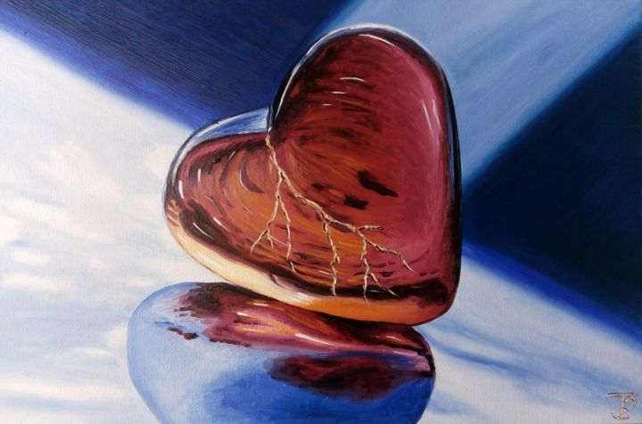 Картина под названием "Heart With Scar" - Thomas Svoboda, Подлинное произведение искусства, Масло