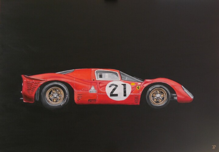 Painting titled "Ferrari 330 P4" by Thomas Svoboda, Original Artwork, Oil