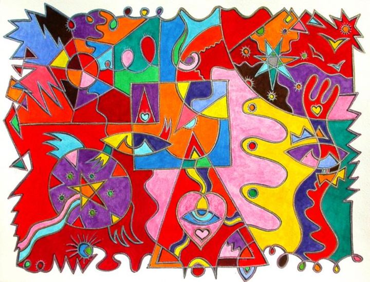 Peinture intitulée "UNIQUE EST LE MULTI…" par Regis Mayer, Œuvre d'art originale