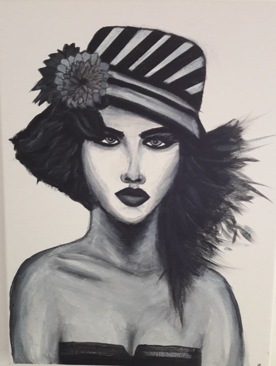 Painting titled "Femme" by So Breizh, Original Artwork, Acrylic