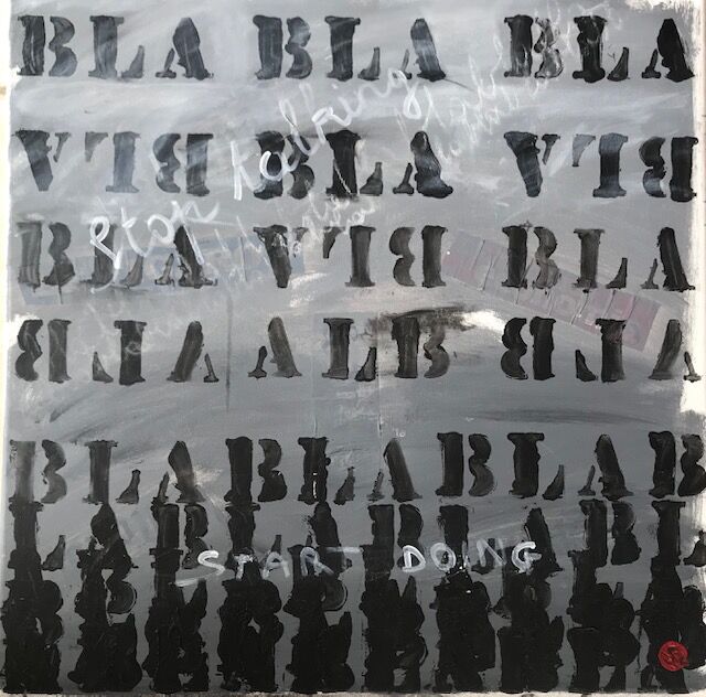Painting titled "Bla bla bla" by Soleole, Original Artwork, Acrylic