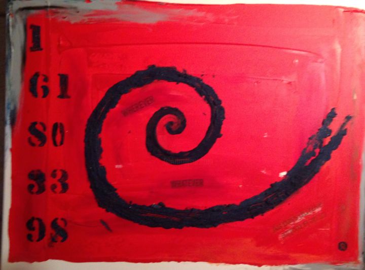 Painting titled "Spirale d'or" by Soleole, Original Artwork, Acrylic