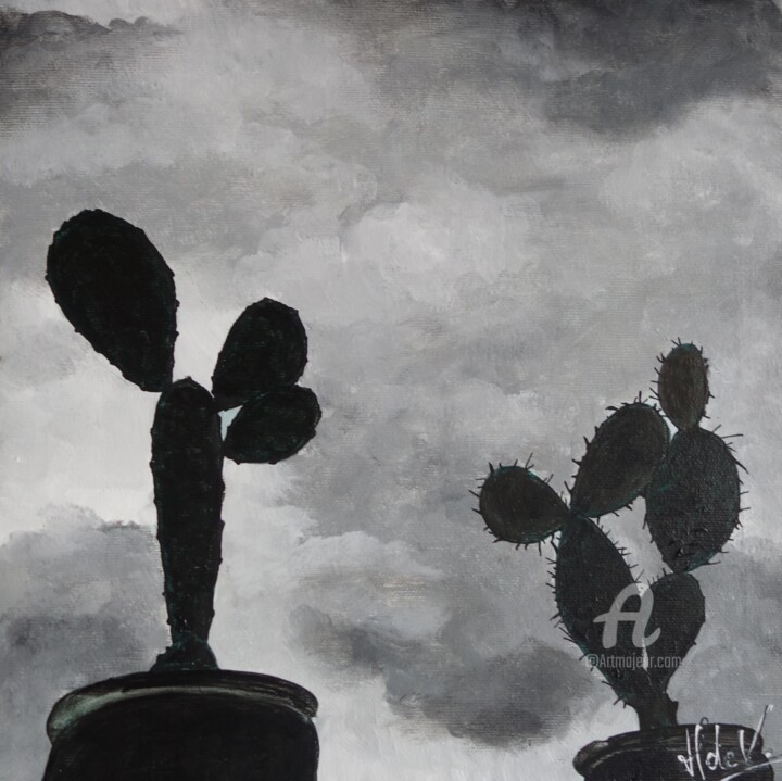 Painting titled "Cactus" by Jean Paul Hippolyte Soler, Original Artwork, Acrylic
