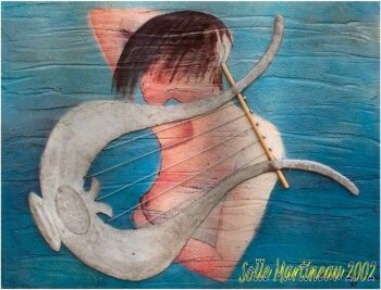 Peinture intitulée "La musique à nue" par Solle Martineau, Œuvre d'art originale, Huile