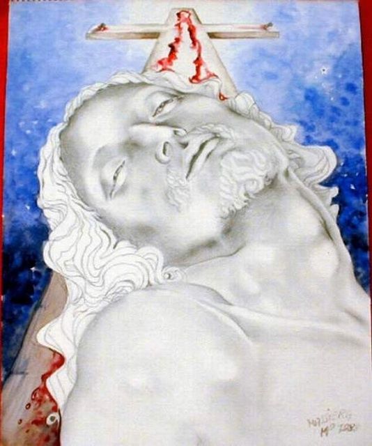 Peinture intitulée "Christ" par Massiera, Œuvre d'art originale