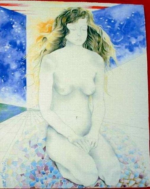 Painting titled "Méditation" by Massiera, Original Artwork