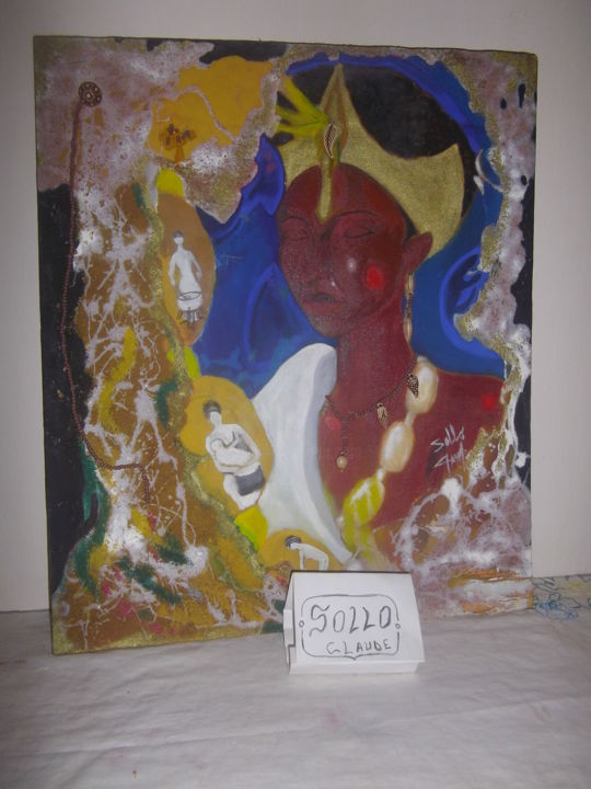 Peinture intitulée "mamoune" par Sollo Claude, Œuvre d'art originale, Huile