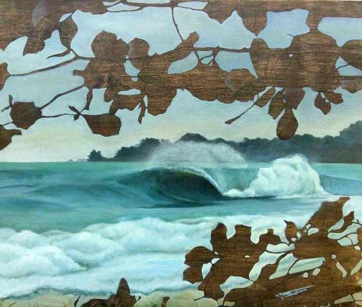 Peinture intitulée "Wave" par Solomiya Polishchuk, Œuvre d'art originale, Huile