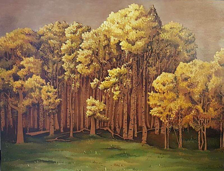 Peinture intitulée "Russian Autumn" par Solomiya Polishchuk, Œuvre d'art originale, Huile