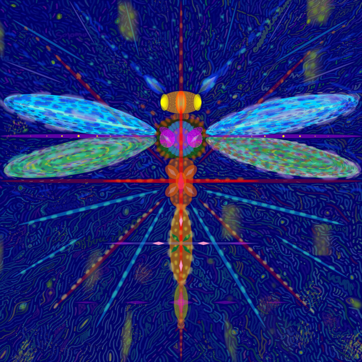 Arts numériques intitulée "Dragonfly system" par Solomon Tair Sharif, Œuvre d'art originale, Travail numérique 2D